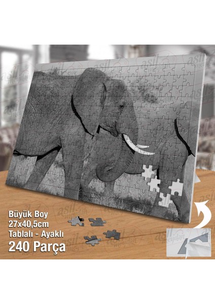 Asil Hobi Elephant- Fil - Hayvan - Amazon Yapboz -Ayak Destekli Çerçeveli 240 Parça Puzzle fiyatları