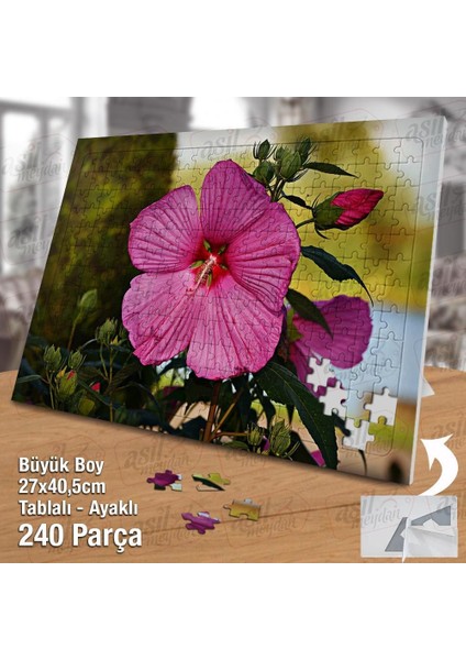 Asil Hobi Ebegümeci - Pembe Çiçek - Bitki - Doğa Yapboz -Ayak Destekli Çerçeveli 240 Parça Puzzle fiyatları