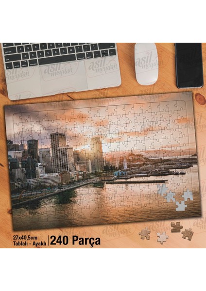 Asil Hobi - San Francisco - Şehrin Günbatımı - Manzara - Yapboz - Ayak Destekli 240 Parça Puzzle