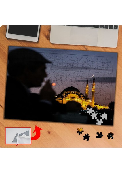 Puslu Adam ve Cami Fotoğrafı 240 Parça Puzzle Yapboz TABLO-P082