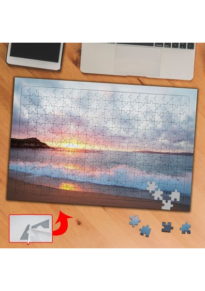 Gün Batımında Sahil, Deniz 240 Parça Puzzle Yapboz TABLO-983A