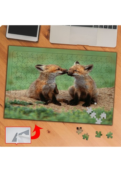 Sevimli Yabani Tilkiler 240 Parça Puzzle Yapboz TABLO-P0134