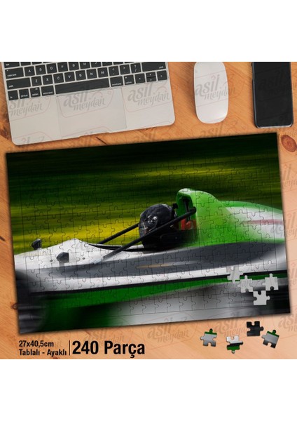 Asil Hobi Hız - Yarış -Formula 1 Yarış Arabası Yapboz-Ayak Destekli Çerçeveli 240 Parça Puzzle