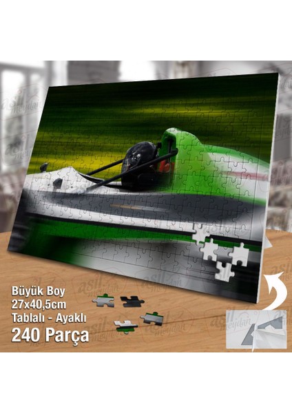 Asil Hobi Hız - Yarış -Formula 1 Yarış Arabası Yapboz-Ayak Destekli Çerçeveli 240 Parça Puzzle