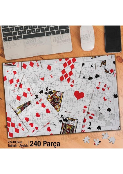 Asil Hobi Iskambil Kağıtları - Maça - Sinek Valesi Yapboz -Ayak Destekli Çerçeveli 240 Parça Puzzle