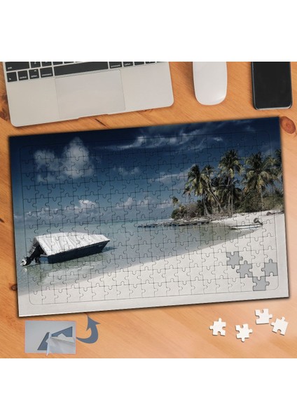 Sahil Kenarında Palmiye Ağacı 240 Parça Puzzle Yapboz TABLO-030