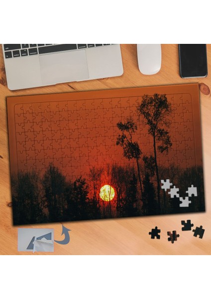 Gün Batımında Ağaç Manzarası 240 Parça Puzzle Yapboz TABLO-046