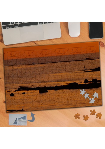 Turuncu Gökyüzü Denize Yansıma 240 Parça Puzzle Yapboz TABLO-652