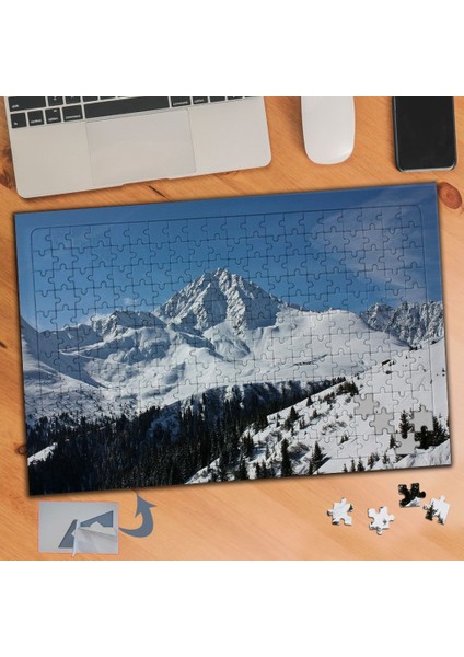 Çamlı Karlı Dağlar Manzarası 240 Parça Puzzle Yapboz TABLO-924
