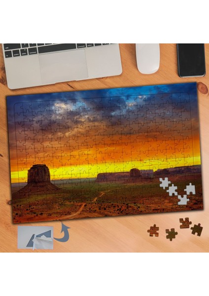 Sarı Gökyüzü Doğa Manzarası 240 Parça Puzzle Yapboz TABLO-901
