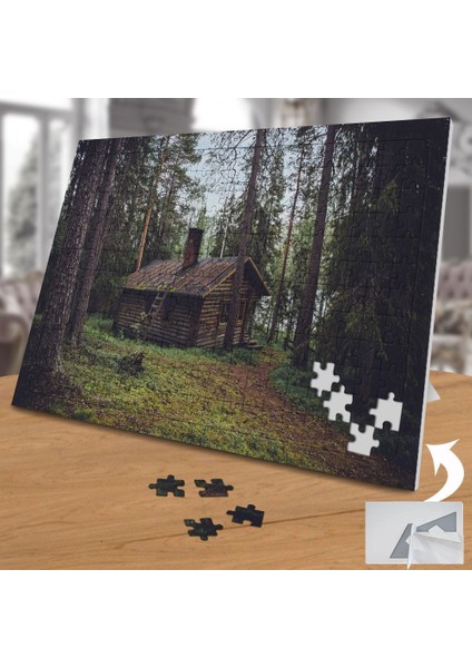 Ormandaki Ahşap Ev Yeşillikler 240 Parça Puzzle YAPBOZ-63728