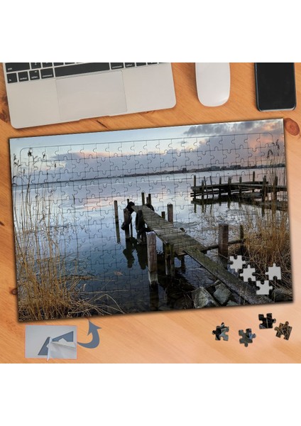 Gölde Eski Tahta Iskele Manzarası 240 Parça Puzzle Yapboz TABLO-280