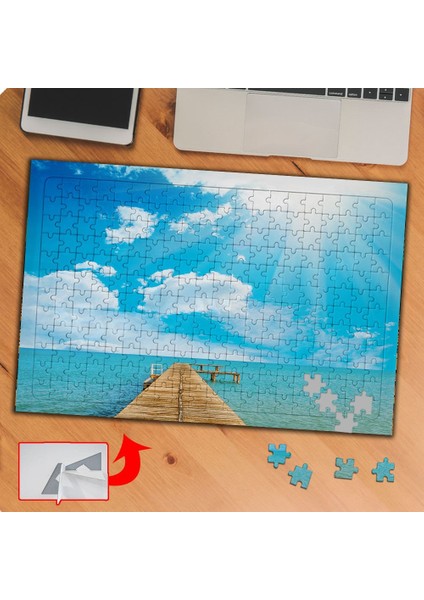 Mavi Denize Uzanan Iskele 240 Parça Puzzle Yapboz TABLO-KS70402