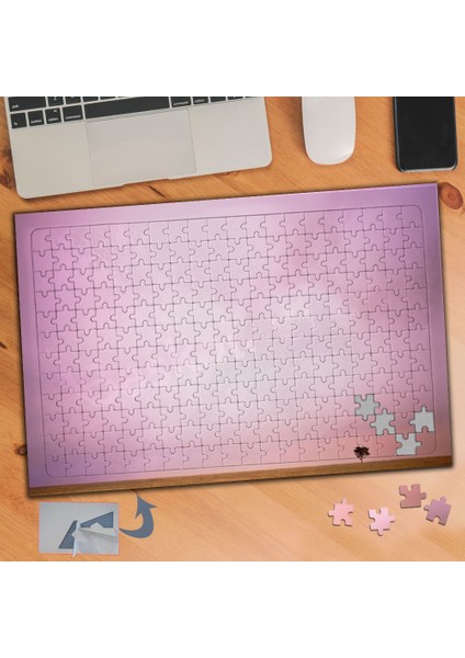 Pembe Gökyüzü ve Yanlız Ağaç 240 Parça Puzzle Yapboz TABLO-874