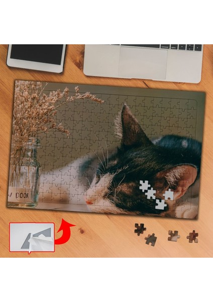 Masada Uyuyan Güzel Kedi 240 Parça Puzzle Yapboz TABLO-3716
