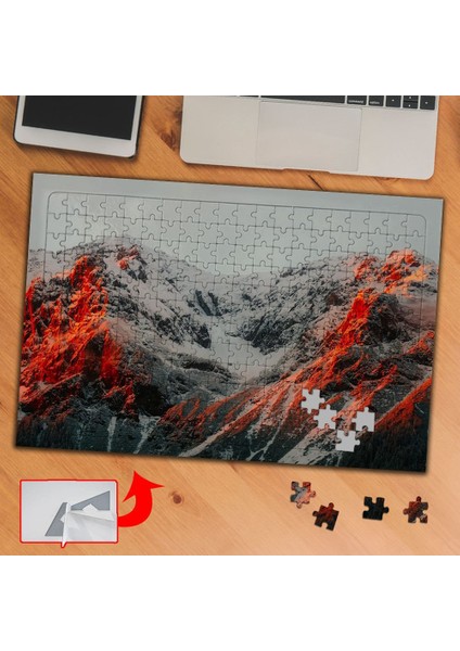 Karlı, Güneş Işıklı Dağ 240 Parça Puzzle Yapboz TABLO-419F0