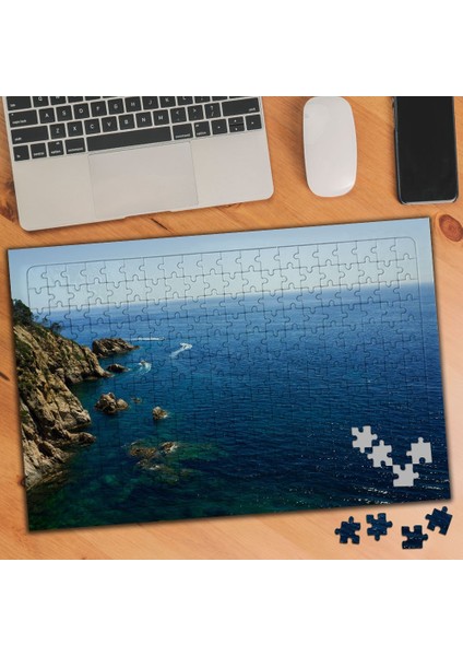 Taşlı Deniz Kıyı Ovası 240 Parça Puzzle Yapboz TABLO-114497344