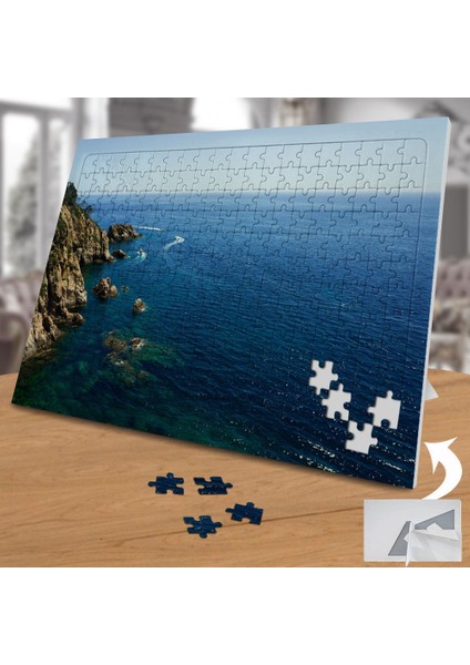 Taşlı Deniz Kıyı Ovası 240 Parça Puzzle Yapboz TABLO-114497344
