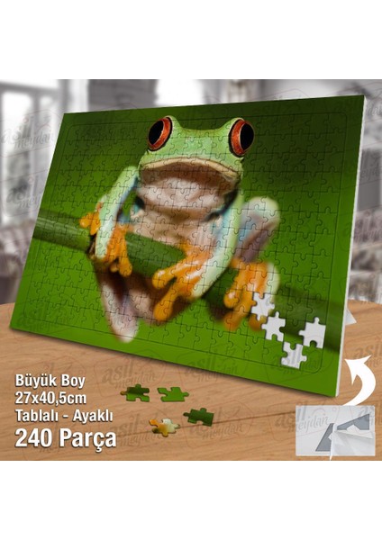 Asil Hobi Kurbağa - Vahşi Yaşam - Hayvan Yapboz-Ayak Destekli Çerçeveli 240 Parça Puzzle fiyatları