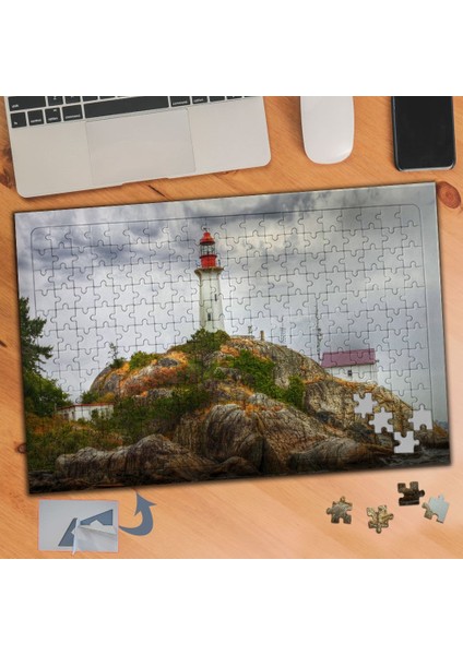 Büyük Kayalıkta Fener 240 Parça Puzzle Yapboz TABLO-696