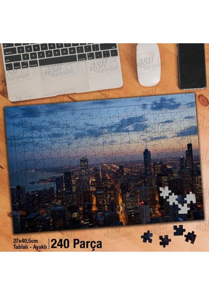 Asil Hobi Binalar -Şehir - Cityscape-Şehir -Manzara Yapboz -Ayak Destekli Çerçeveli 240 Parça Puzzle
