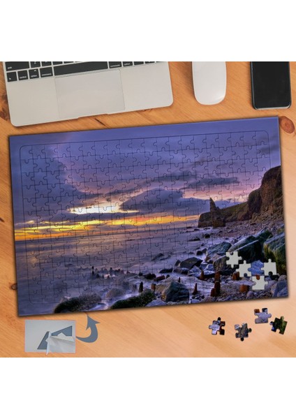 Pembe Gökyüzü, Gün Batımı 240 Parça Puzzle Yapboz TABLO-648
