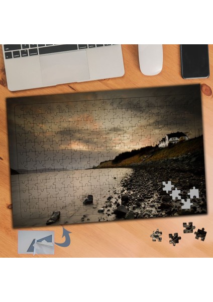 Kapalı Gökyüzü,deniz Kıyısı 240 Parça Puzzle Yapboz TABLO-664