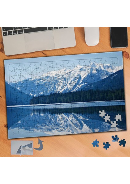 Karlı Soğuk Dağların Maviliği 240 Parça Puzzle Yapboz TABLO-653
