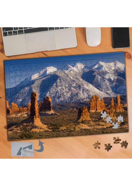 Antik Anıtlar, Karlı Dağ, Doğa 240 Parça Puzzle Yapboz TABLO-452