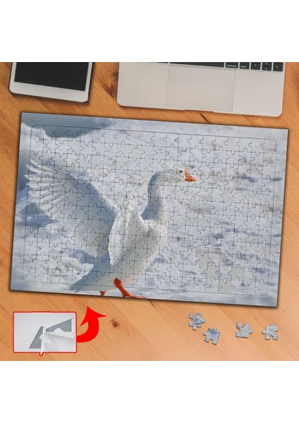Buzuldaki Beyaz Ördek 240 Parça Puzzle Yapboz TABLO-BF953