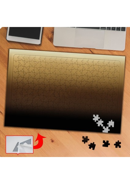 Degrade Gradyan Color Siyah Kahverengi 240 Parça Puzzle Yapboz TABLO-GD13