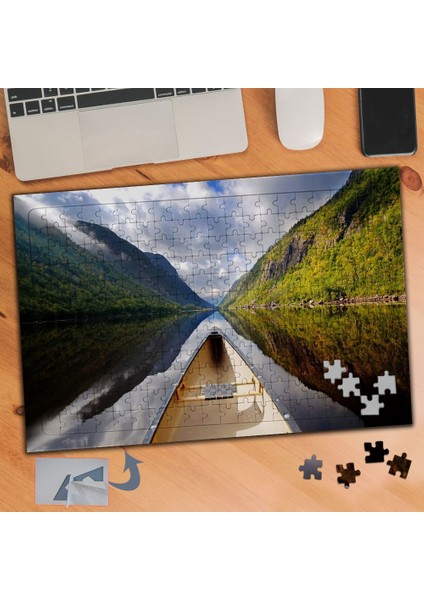 Gölde Giden Sandal,doğa 240 Parça Puzzle Yapboz TABLO-634