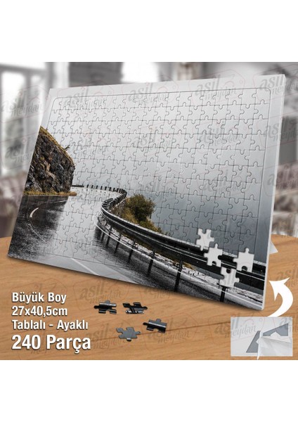 Asil Hobi Uçurumun - Yol - Yağmur - Sis- Manzara Yapboz -Ayak Destekli Çerçeveli 240 Parça Puzzle fiyatları