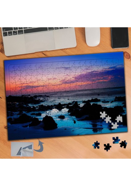 Denizdeki Küçük Kayalıklar - Doğa 240 Parça Puzzle Yapboz TABLO-356
