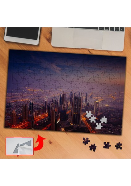Gökdelenler ve Akşam Işıkları 240 Parça Puzzle Yapboz TABLO-3669