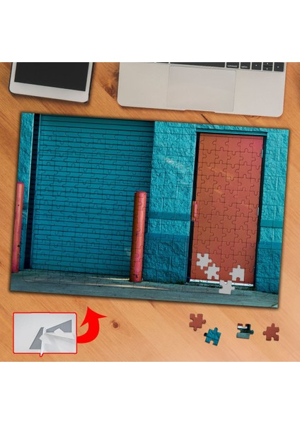 Mavi Renkli Duvar Görüntüsü 240 Parça Puzzle Yapboz TABLO-3737