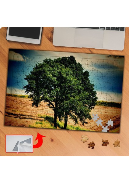 Kırsalda Ovada Yeşil Büyük Ağaç 240 Parça Puzzle YAPBOZ-KS70280