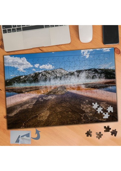 Sisli Dağlar ve Göl Manzarası 240 Parça Puzzle Yapboz TABLO-926