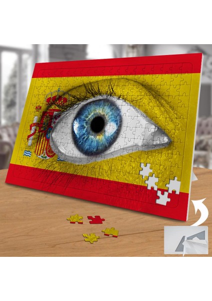 Ispanya Bayraklı Mavi Göz 240 Parça Puzzle Yapboz TABLO-08867770