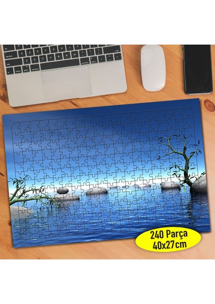 Mavi Denizde Ağaç Dalları ve Taşlar 240 Parça Puzzle YAPBOZ-049