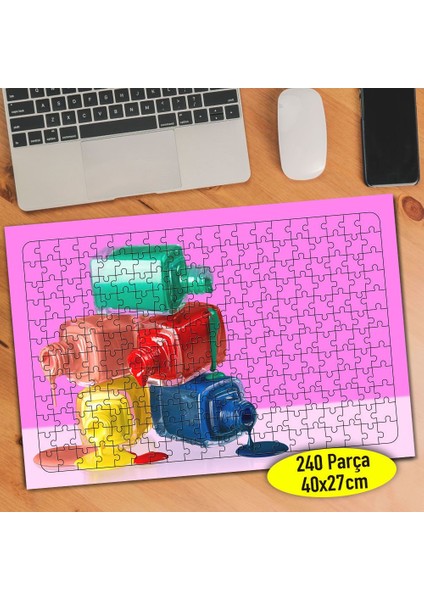 Rengarenk Ojeler Kuaför Merkezi 240 Parça Puzzle YAPBOZ-494995