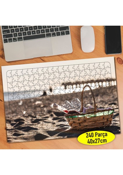 Deniz Kenarı Hasır Sepet Objesi 240 Parça Puzzle YAPBOZ-522752