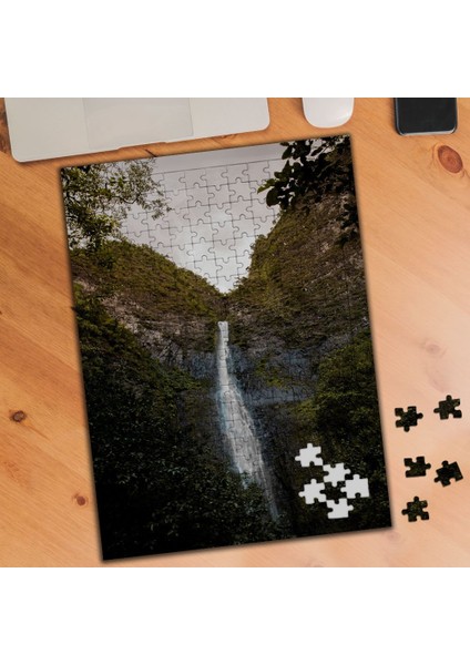 Ormanda Şelale Manzarası 240 Parça Puzzle Yapboz TABLO-429914