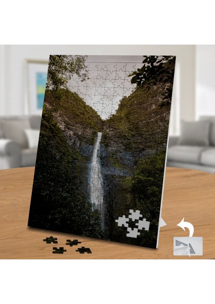 Ormanda Şelale Manzarası 240 Parça Puzzle Yapboz TABLO-429914