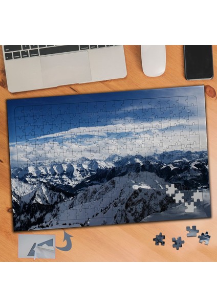 Karlı Dağlar, Doğa Manzarası 240 Parça Puzzle Yapboz TABLO-532