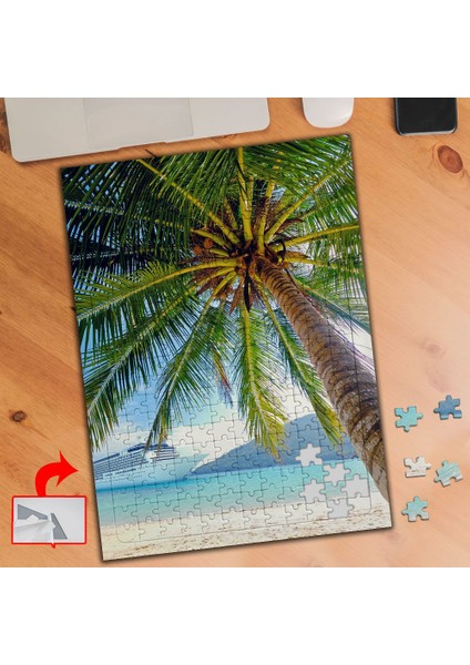 Palmiyeli Kumsal, Manzara 240 Parça Puzzle Yapboz TABLO-S281