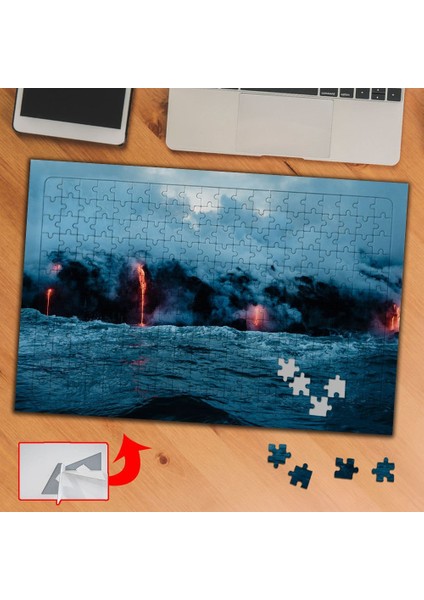 Denize Akan Lavlar, Manzara 240 Parça Puzzle Yapboz TABLO-3705