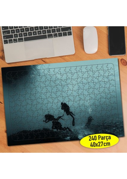 Denizaltı Dalış Ekibi 240 Parça Puzzle Yapboz TABLO-107676358