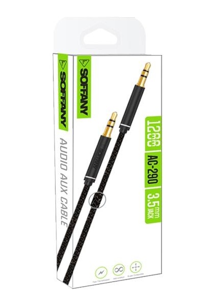 AC-290 3.5 mm Jack Aux Kablo - Siyah