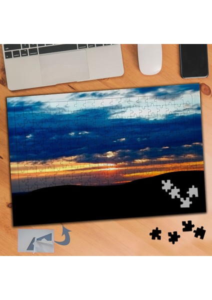 Gün Batımında Mavi Turuncu Gök 240 Parça Puzzle Yapboz TABLO-718